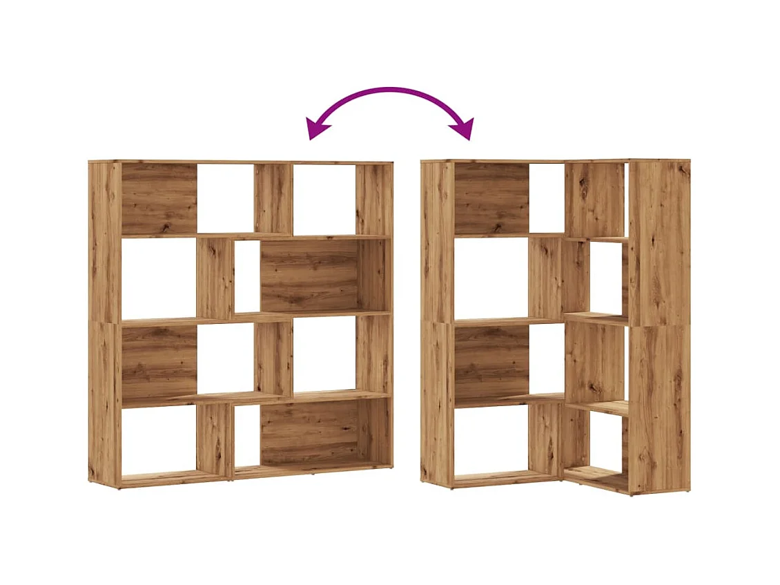 Bibliothèque d'angle 4 niveaux chêne artisanal bois ingénierie