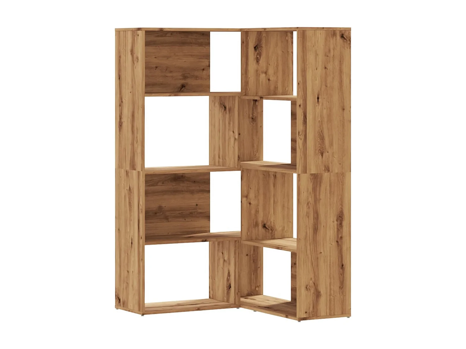 Eck-Bücherregal 4 Etagen Artisan-Eiche 85x85x140 Holzwerkstoff