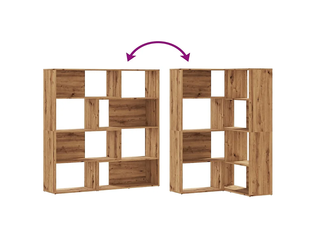 Bibliothèque d'angle 4 niveaux chêne artisanal bois ingénierie