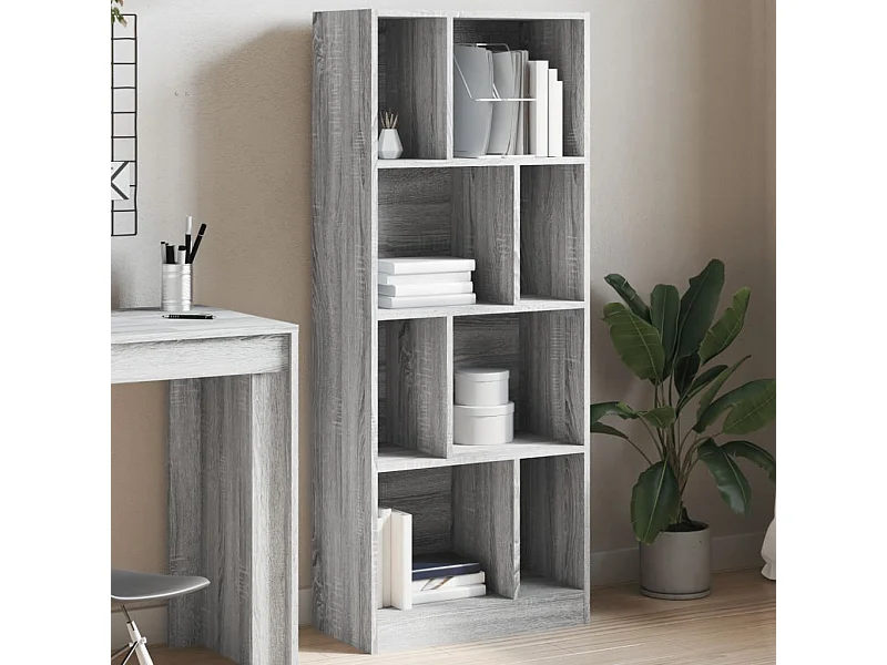 Estante 57x28,5x141 cm derivados de madeira cinzento sonoma