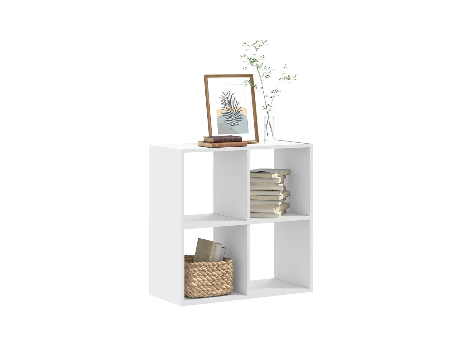 Bibliothèque blanc 68,5x32x68,5 cm bois d'ingénierie