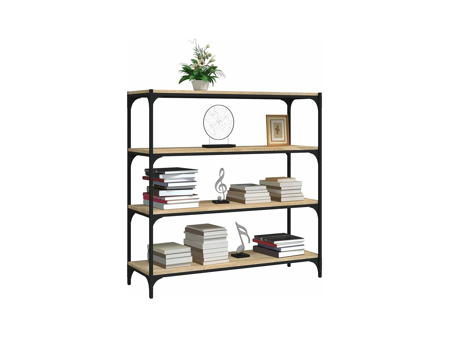 Meuble TV Chêne sonoma 100x33x100 cm Bois d'ingénierie et acier