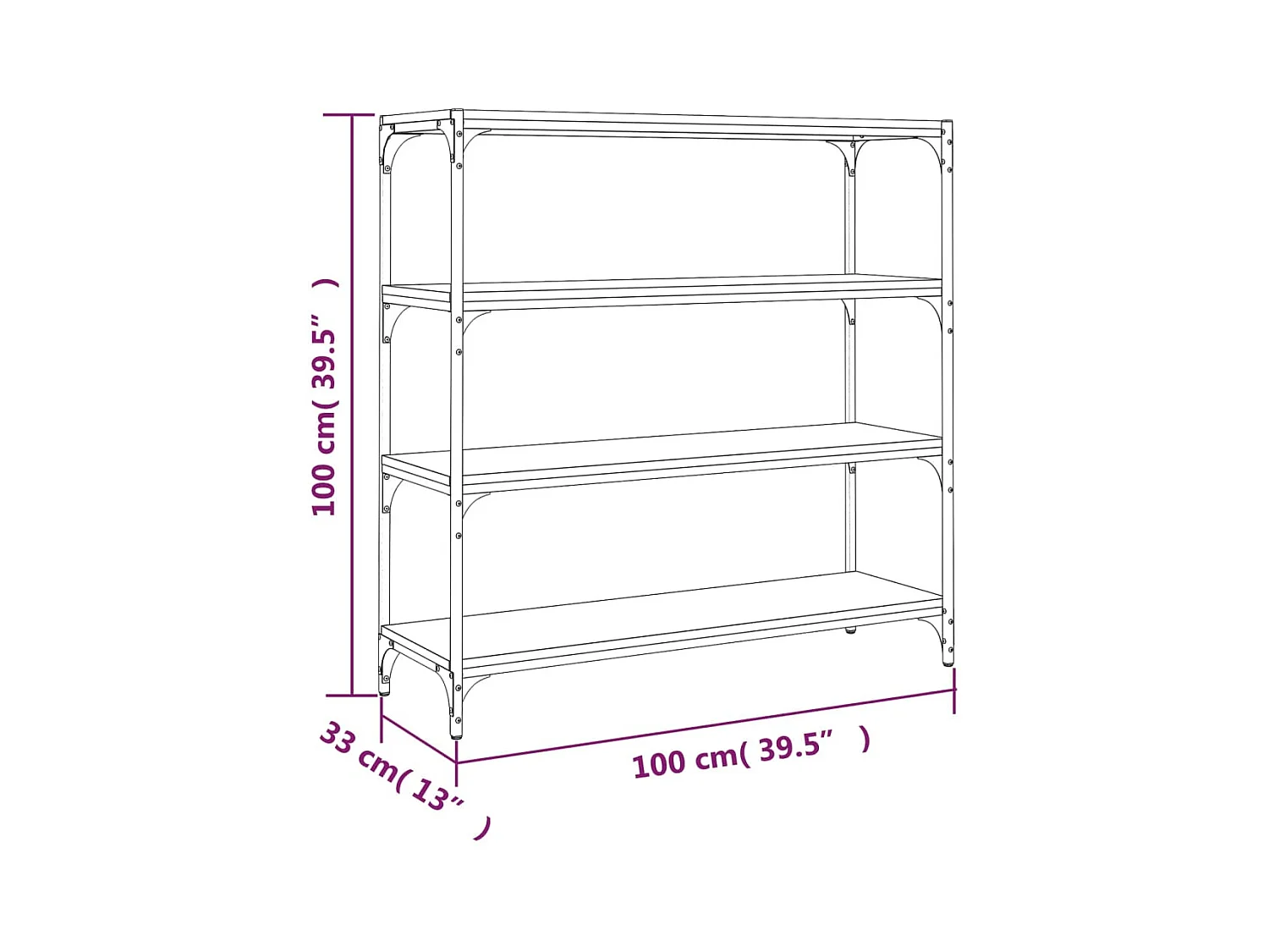 Meuble TV Chêne sonoma 100x33x100 cm Bois d'ingénierie et acier