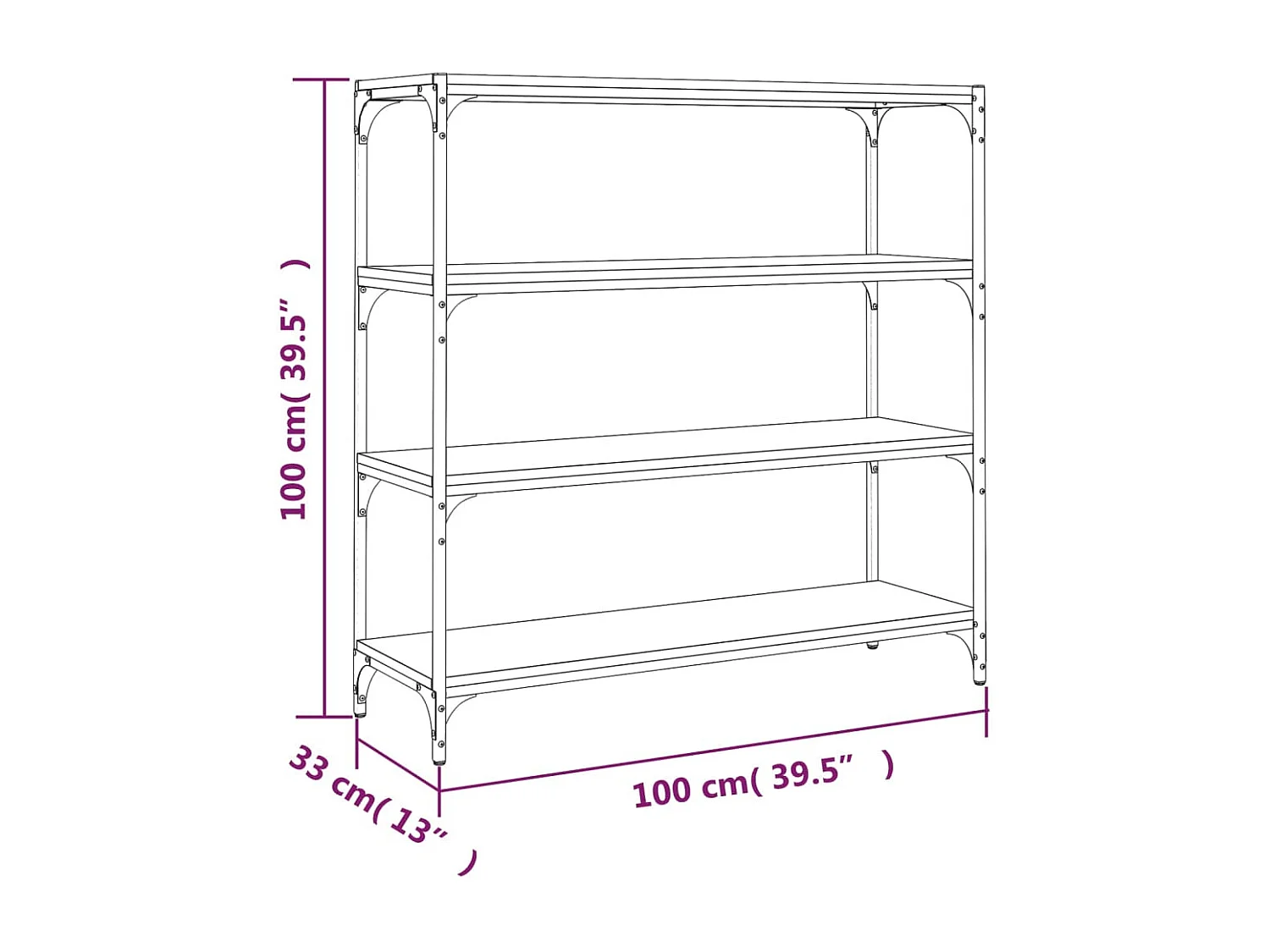 Meuble TV Chêne sonoma 100x33x100 cm Bois d'ingénierie et acier