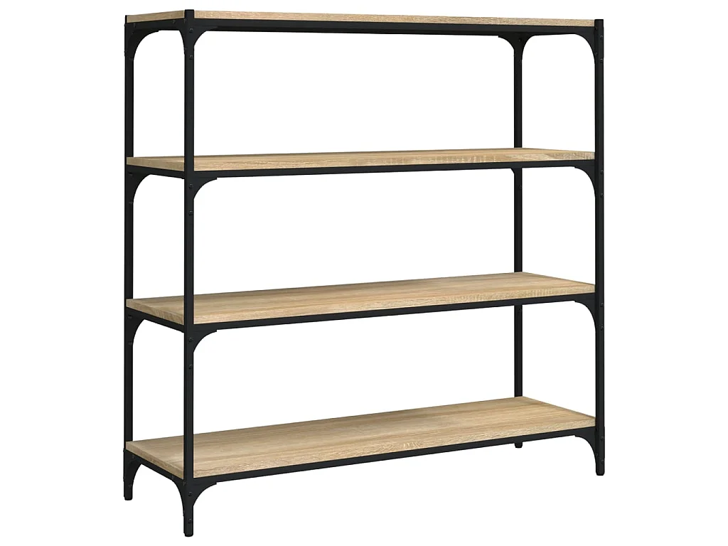 Libreria Rovere Sonoma 100x33x100cm Legno Multistrato e Acciaio