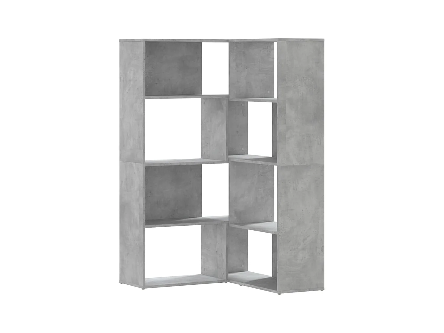 Eck-Bücherregal 4 Böden Betongrau 85x85x140 cm Holzwerkstoff