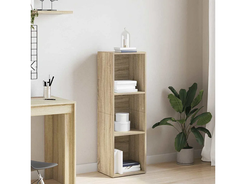 Bibliothèque/Meuble TV chêne sonoma bois d'ingénierie