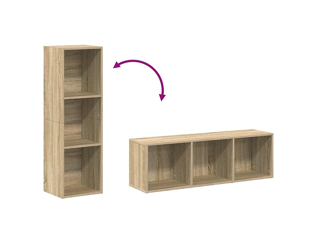 Bibliothèque/Meuble TV chêne sonoma bois d'ingénierie