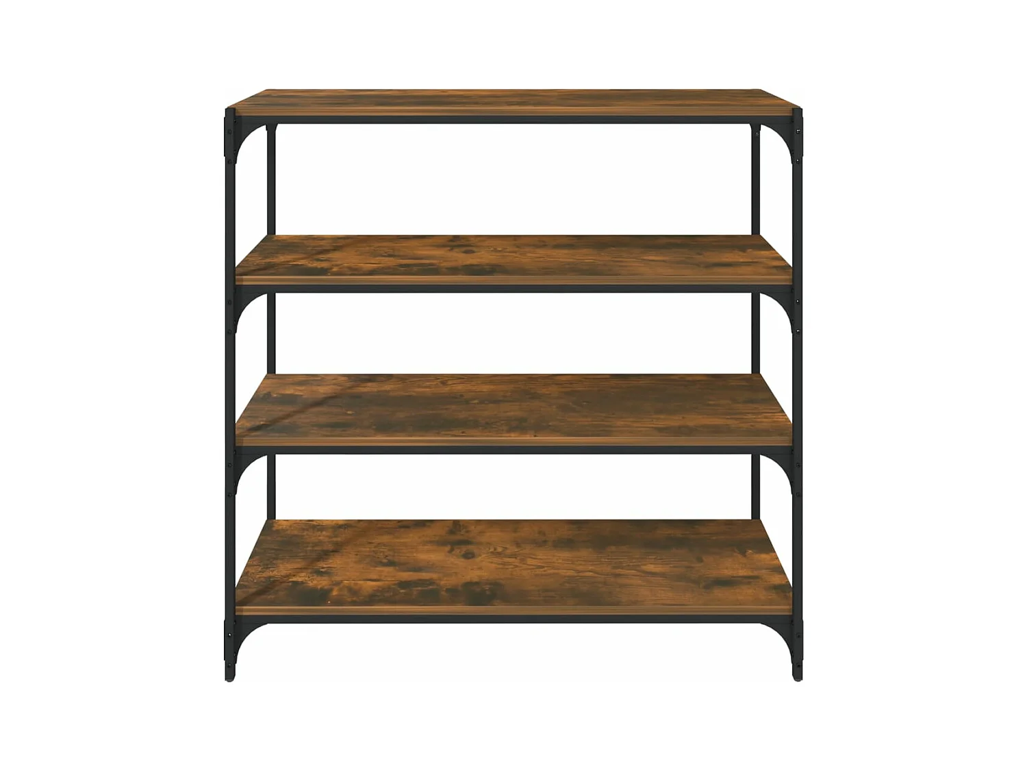 Bibliothèque Chêne fumé 100x33x100cm Bois d'ingénierie et acier