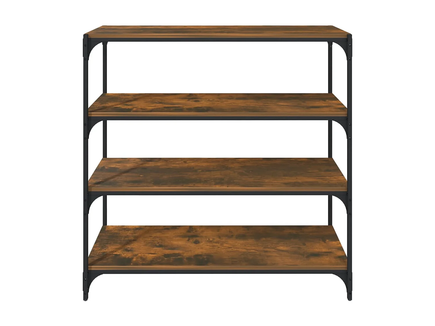 Bibliothèque Chêne fumé 100x33x100cm Bois d'ingénierie et acier