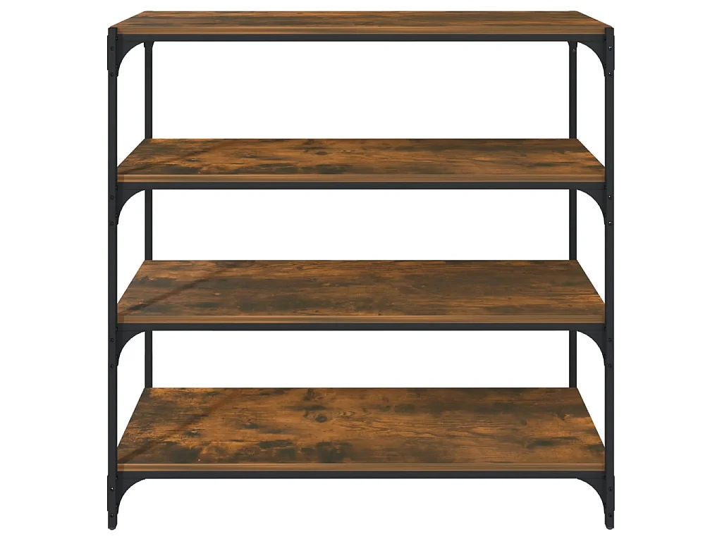 Bibliothèque Chêne fumé 100x33x100cm Bois d'ingénierie et acier