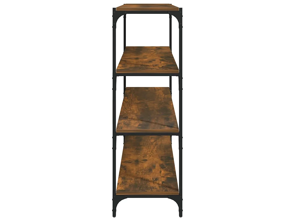 Bibliothèque Chêne fumé 100x33x100cm Bois d'ingénierie et acier