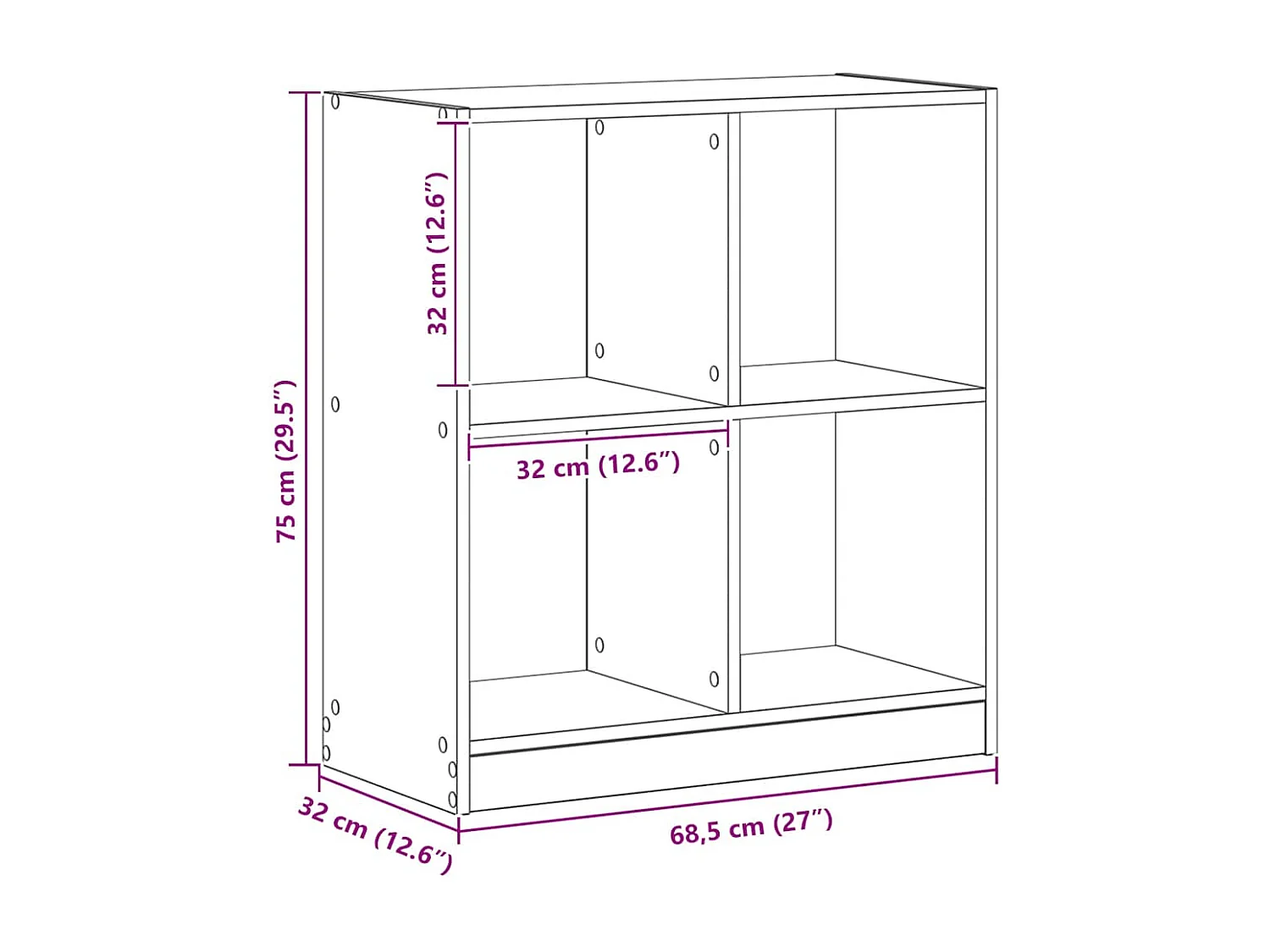 Estante 68,5x32x75 cm derivados de madeira carvalho artisiano