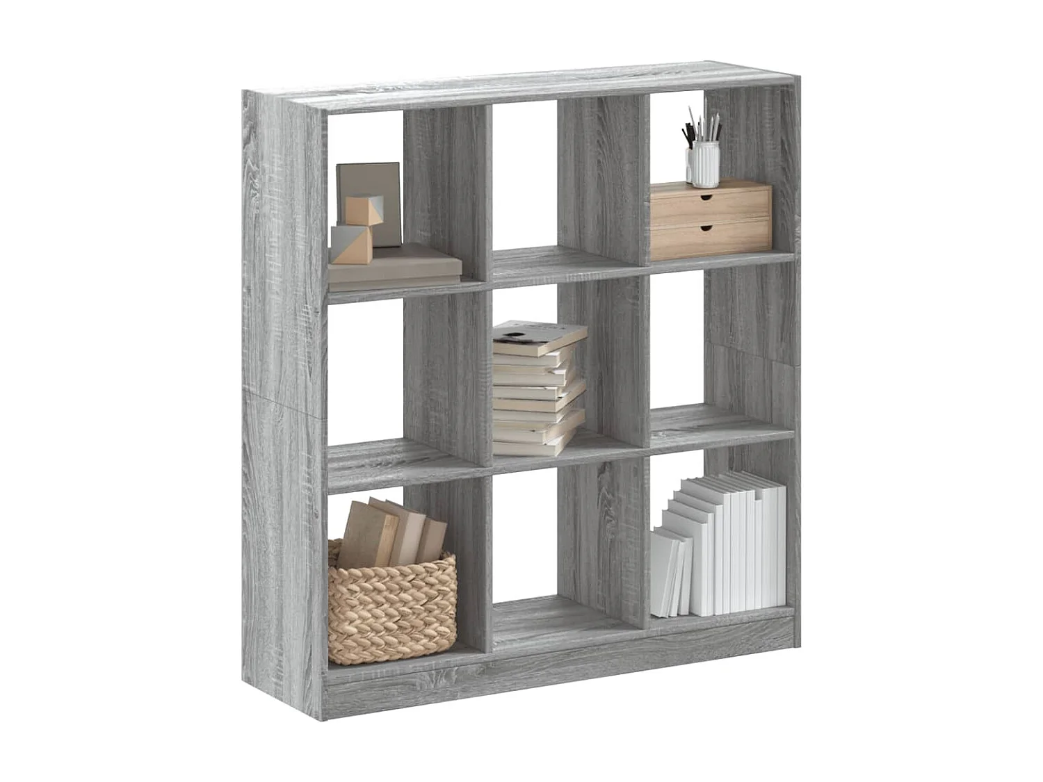 Boekenkast 102x32x108 cm bewerkt hout grijs sonoma eikenkleurig