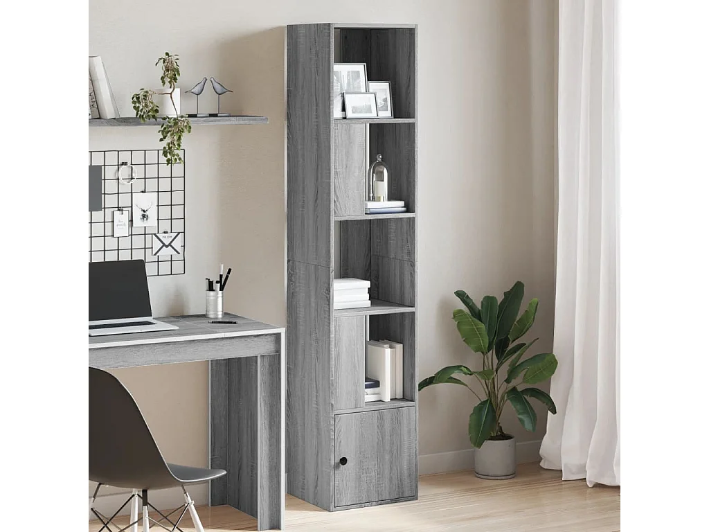 Bücherregal Grau Sonoma 40x36x189 cm Holzwerkstoff