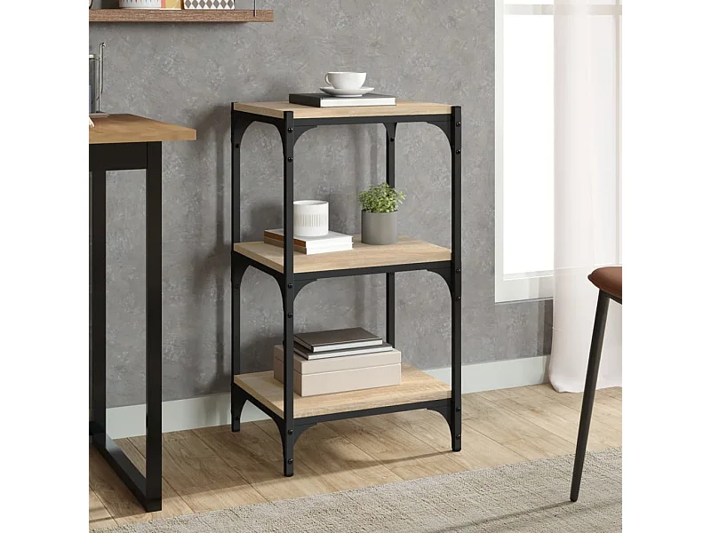 Boekenkast 40x33x70,5 cm bewerkt hout en staal Sonoma eiken