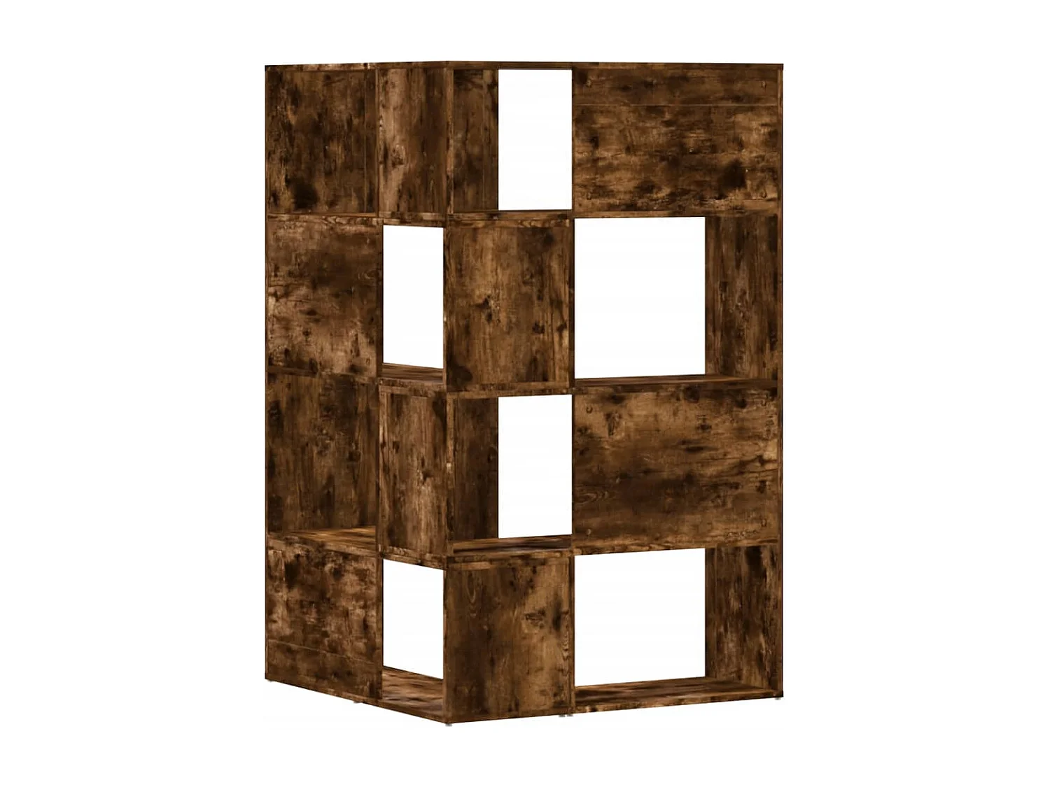 Eck-Bücherregal 4 Etagen Räuchereiche 85x85x140cm Holzwerkstoff