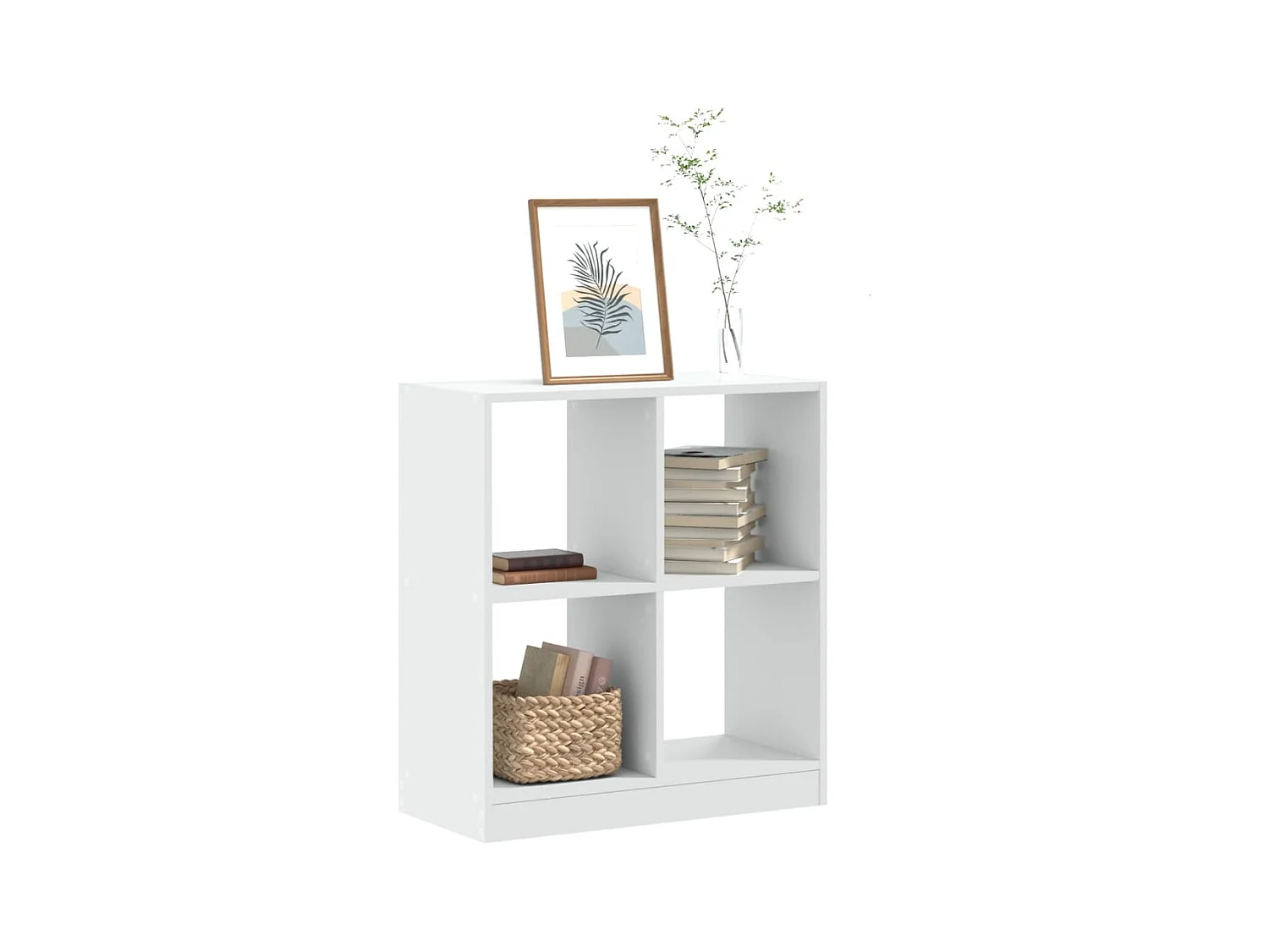 Bibliothèque blanc 68,5x32x75 cm bois d'ingénierie