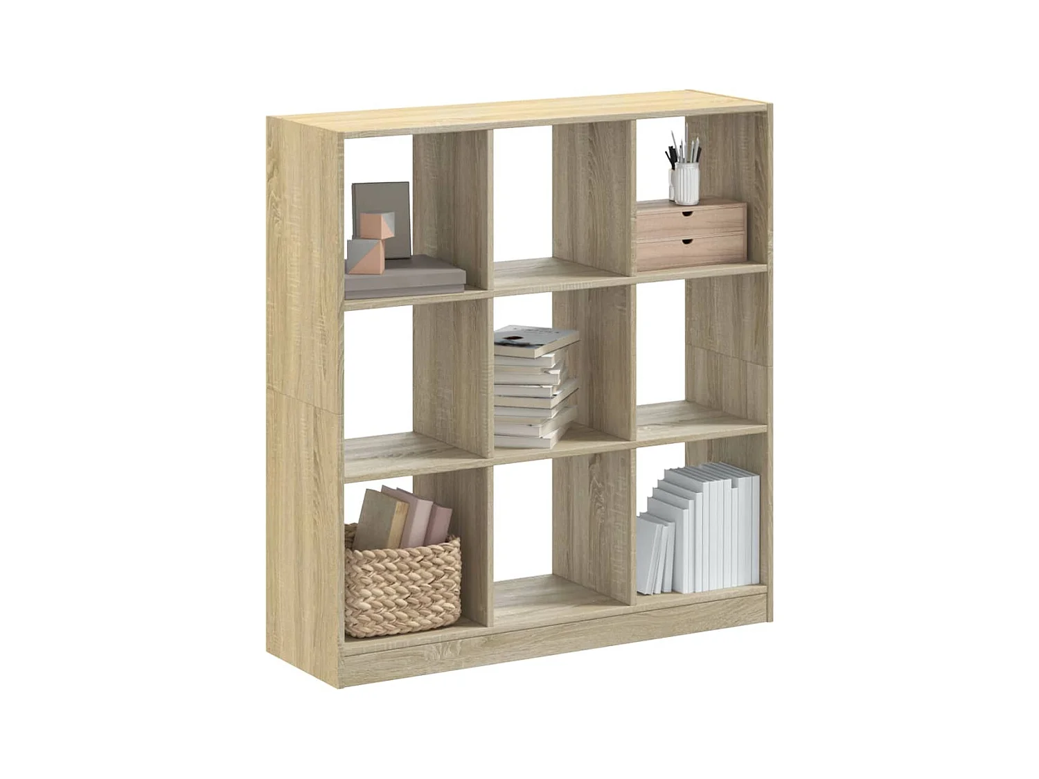 Boekenkast 102x32x108 cm bewerkt hout sonoma eikenkleurig