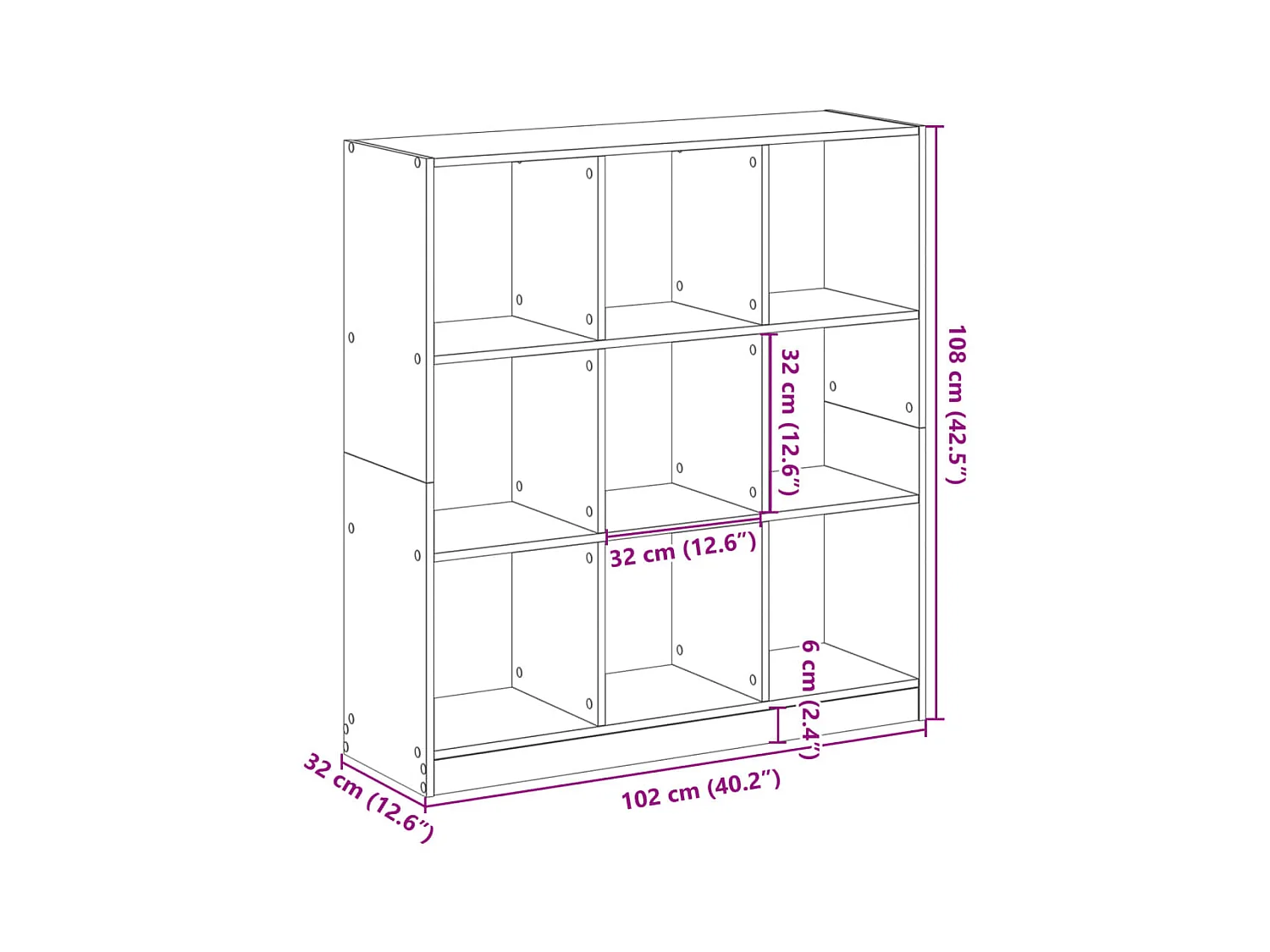 Boekenkast 102x32x108 cm bewerkt hout sonoma eikenkleurig