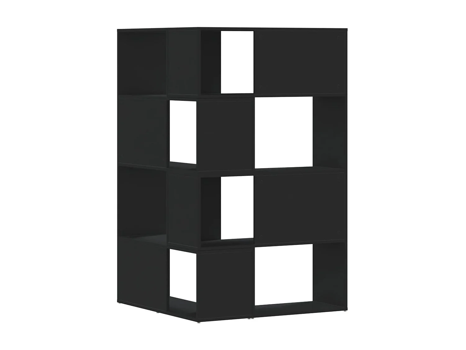 Boekenkast 4-laags hoek 85x85x140 cm bewerkt hout zwart