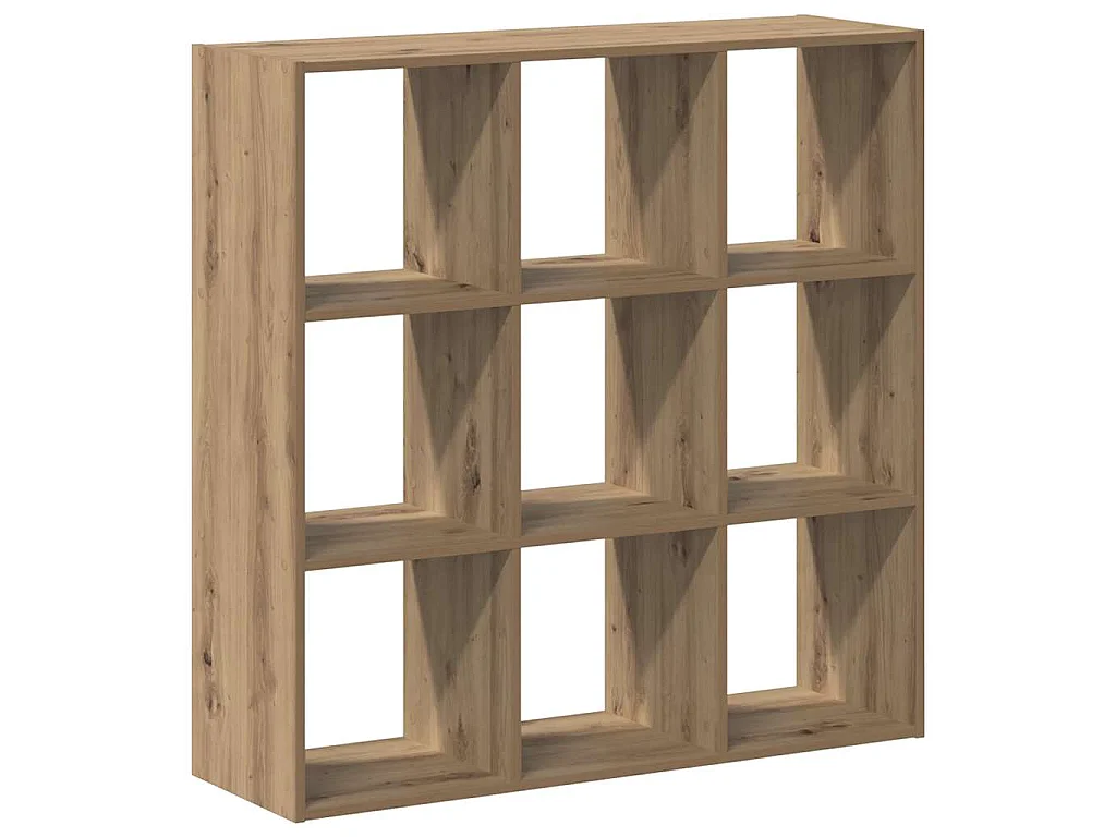 Bibliothèque chêne artisanal 102x32x102 cm bois d'ingénierie