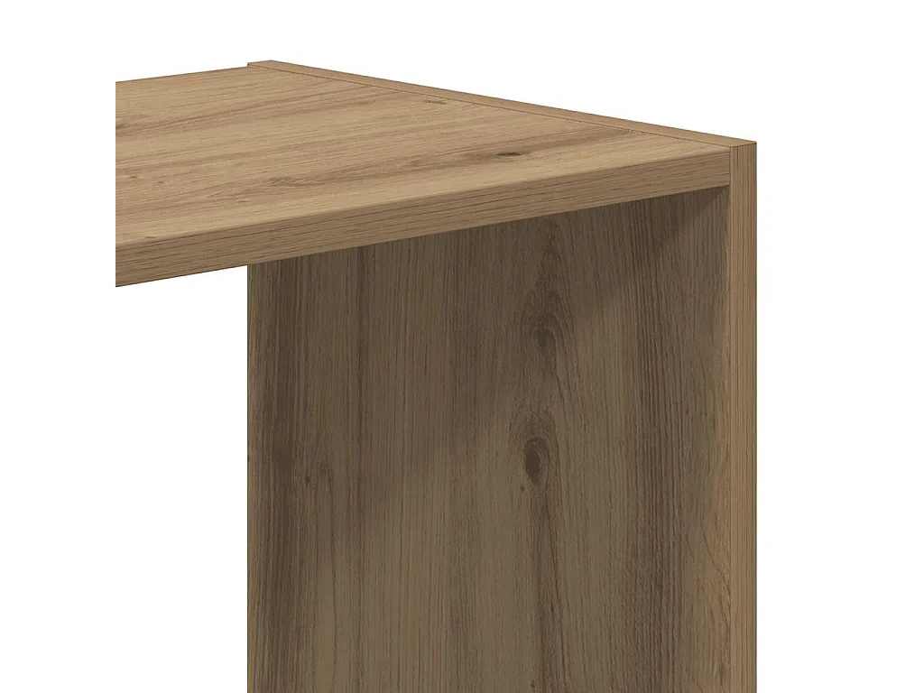 Bibliothèque chêne artisanal 102x32x102 cm bois d'ingénierie