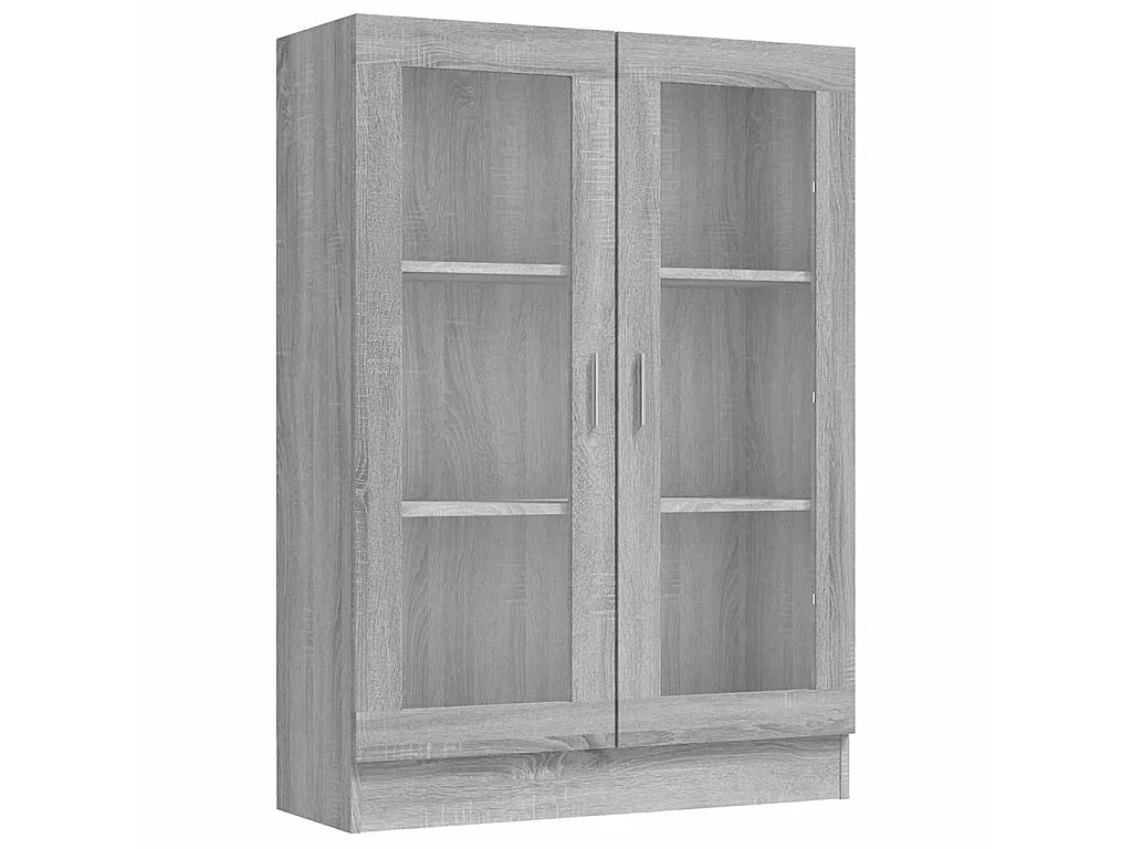 Vitrinekast 82,5x30,5x115 cm bewerkt hout grijs sonoma eiken