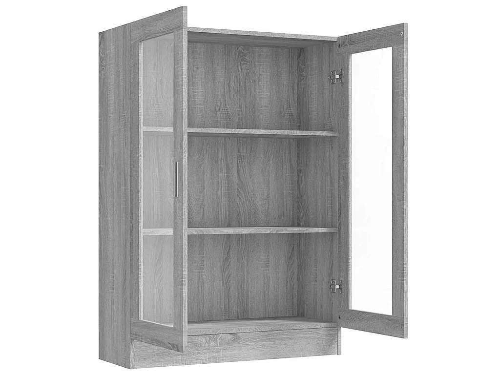 Vitrinekast 82,5x30,5x115 cm bewerkt hout grijs sonoma eiken