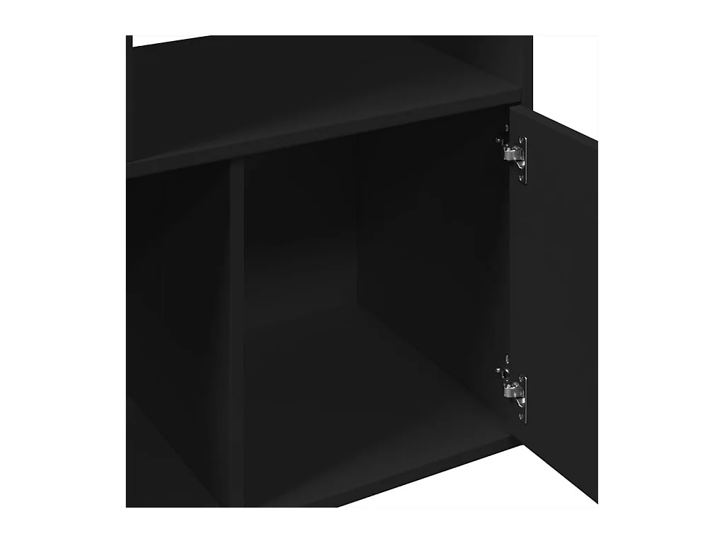 Bibliothèque noir 70x36x189 cm bois d'ingénierie