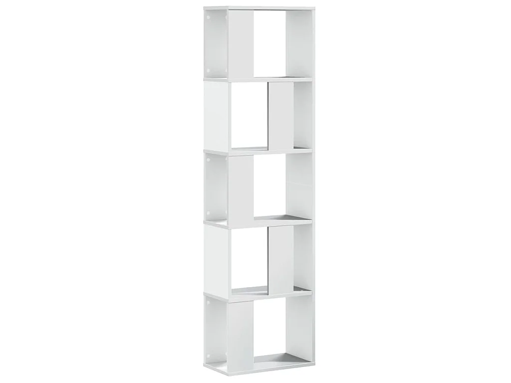 Boekenkast 5-laags 45x23,5x162,5 cm bewerkt hout wit