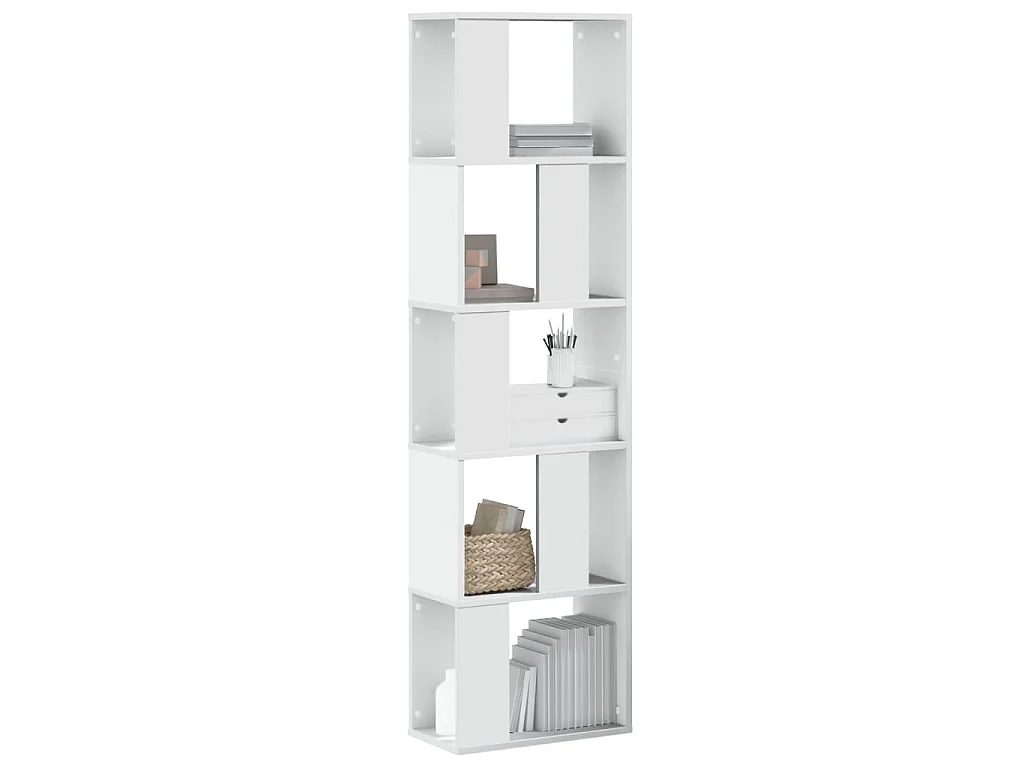 Boekenkast 5-laags 45x23,5x162,5 cm bewerkt hout wit