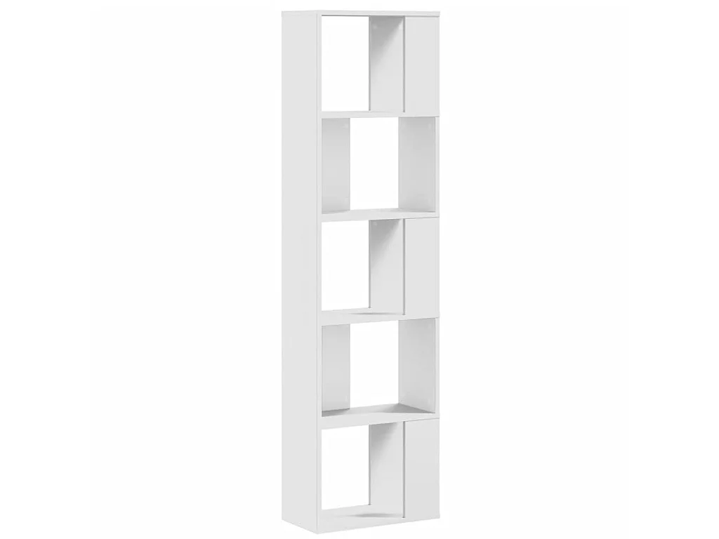 Bücherregal 5 Böden Weiß 45x23,5x162,5 cm Holzwerkstoff