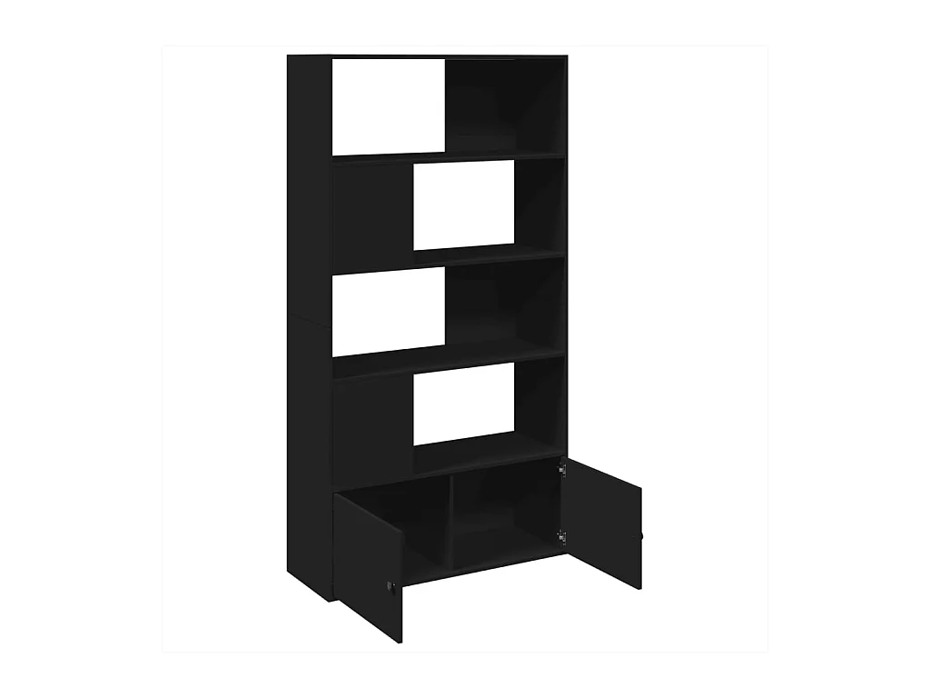 Boekenkast 100x36x189 cm bewerkt hout zwart