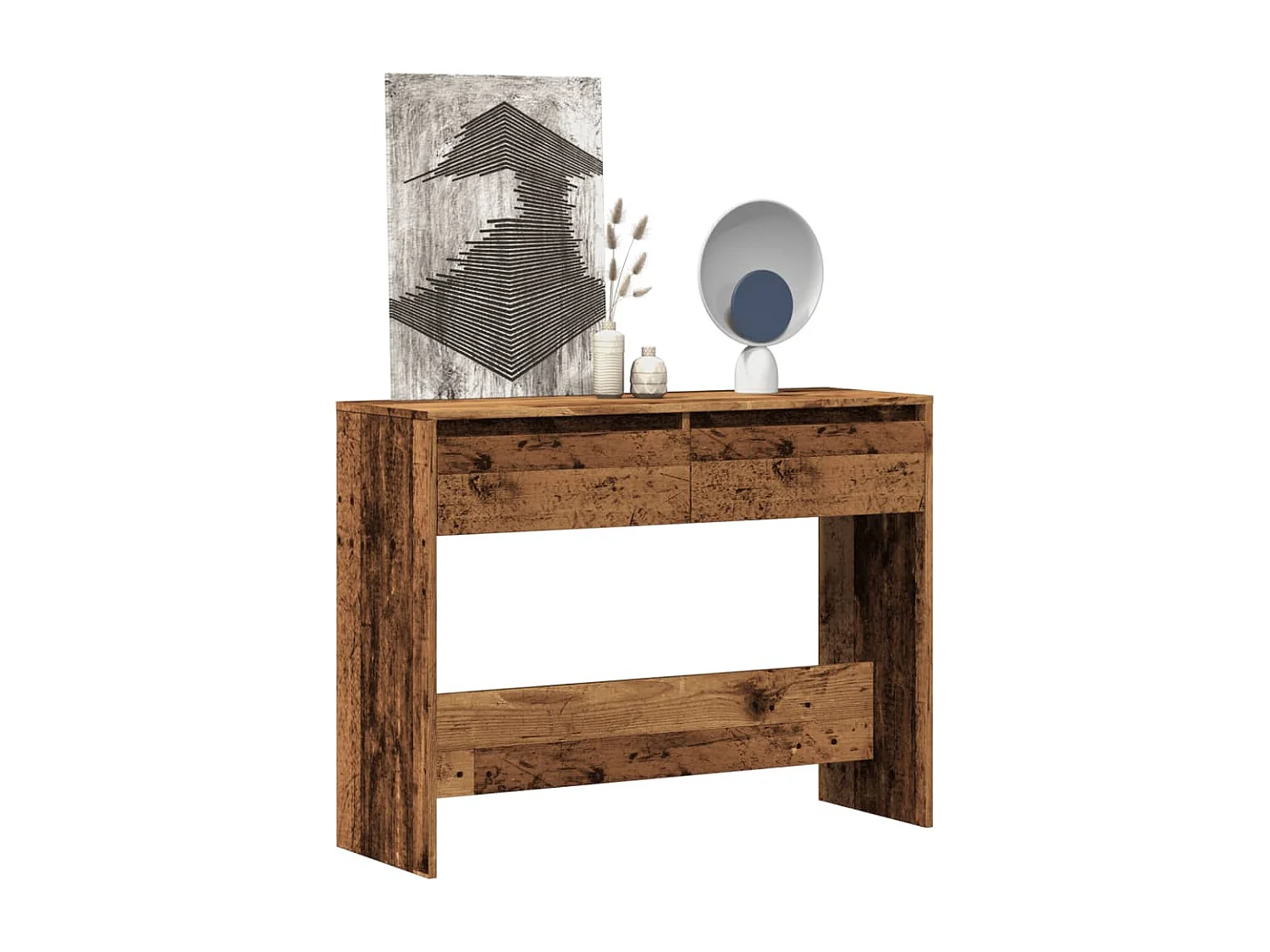 Table console vieux bois 100x35x76,5 cm bois d'ingénierie