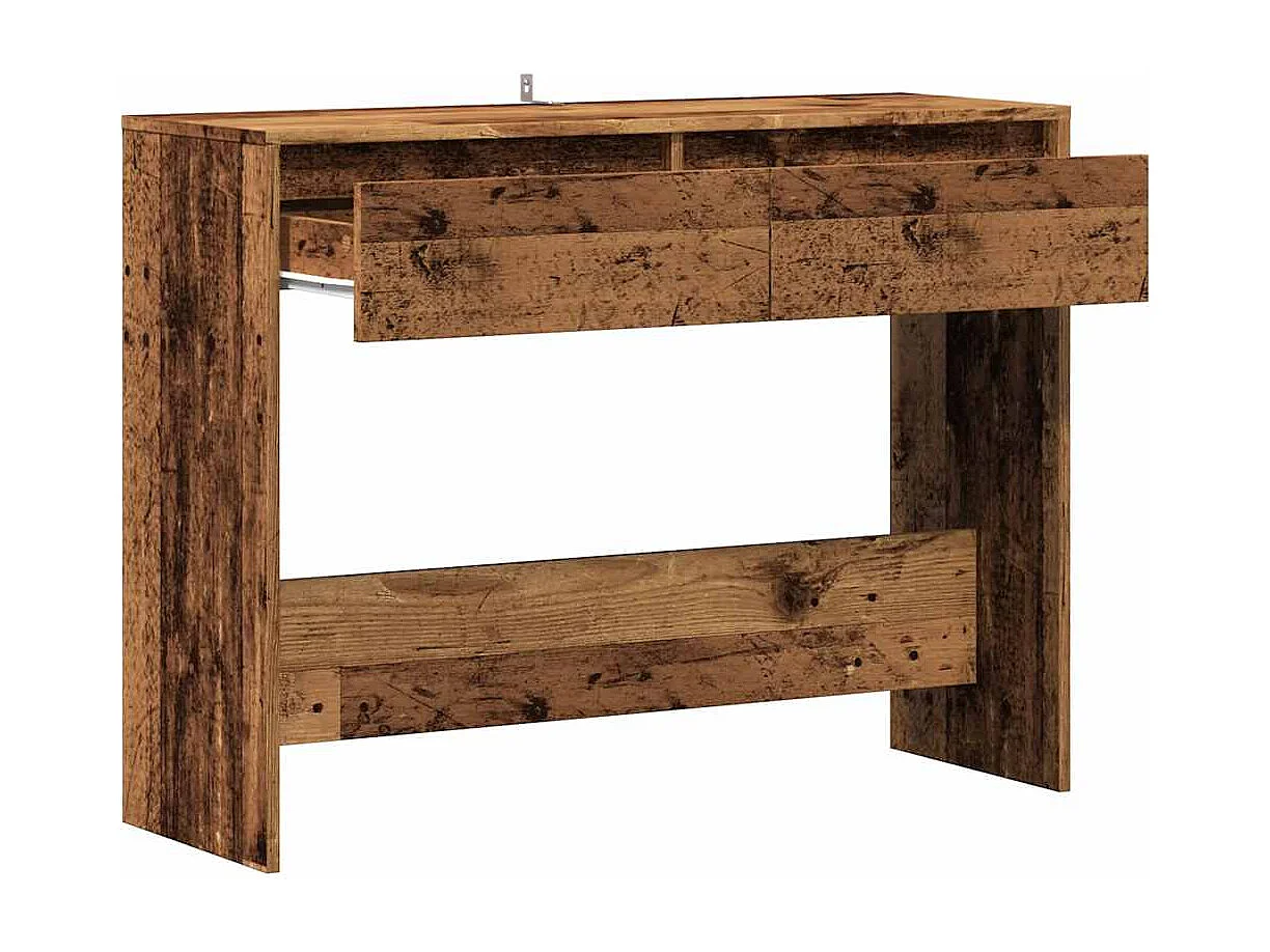 Table console vieux bois 100x35x76,5 cm bois d'ingénierie