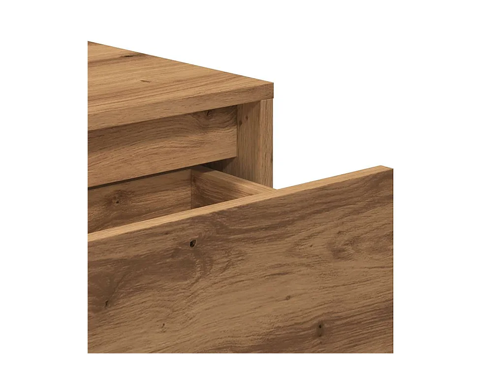 Table console chêne artisanal 100x35x76,5 cm bois d'ingénierie