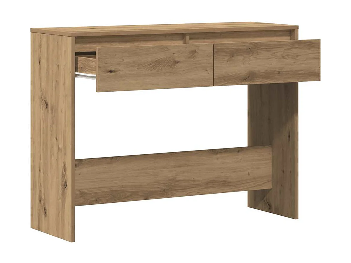 Wandtafel 100x35x76,5 cm bewerkt hout artisanaal eikenkleurig