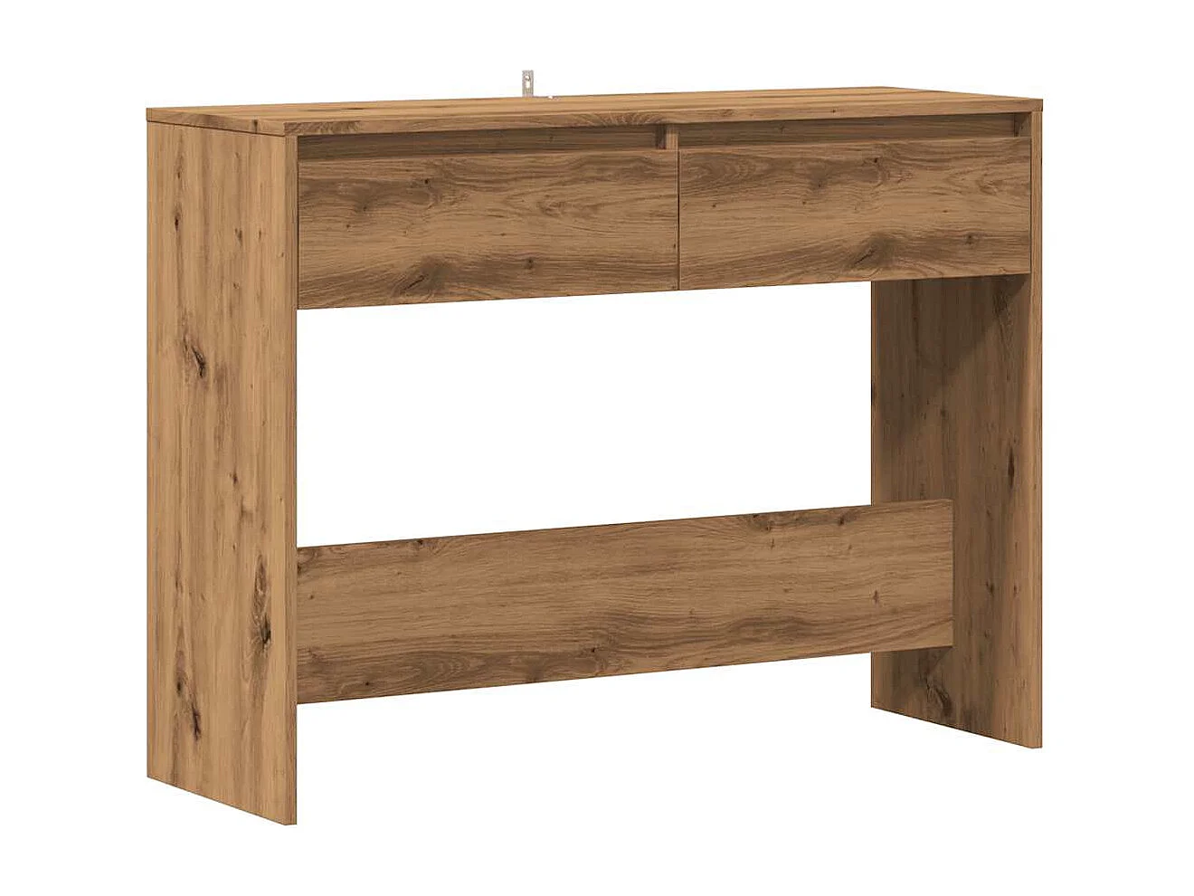 Table console chêne artisanal 100x35x76,5 cm bois d'ingénierie