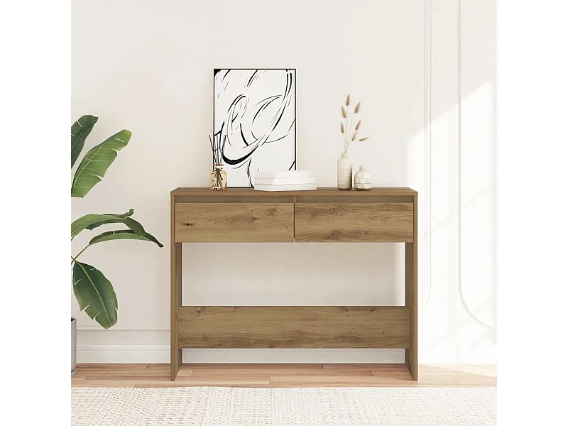 Tavolo Consolle Rovere Artigianale 100x35x76,5 cm in Truciolato