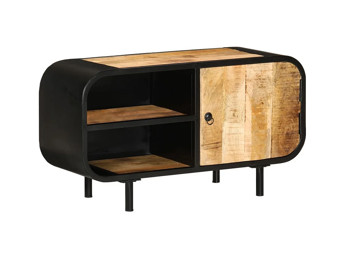 Meuble TV 90x30x48 cm Bois de manguier brut