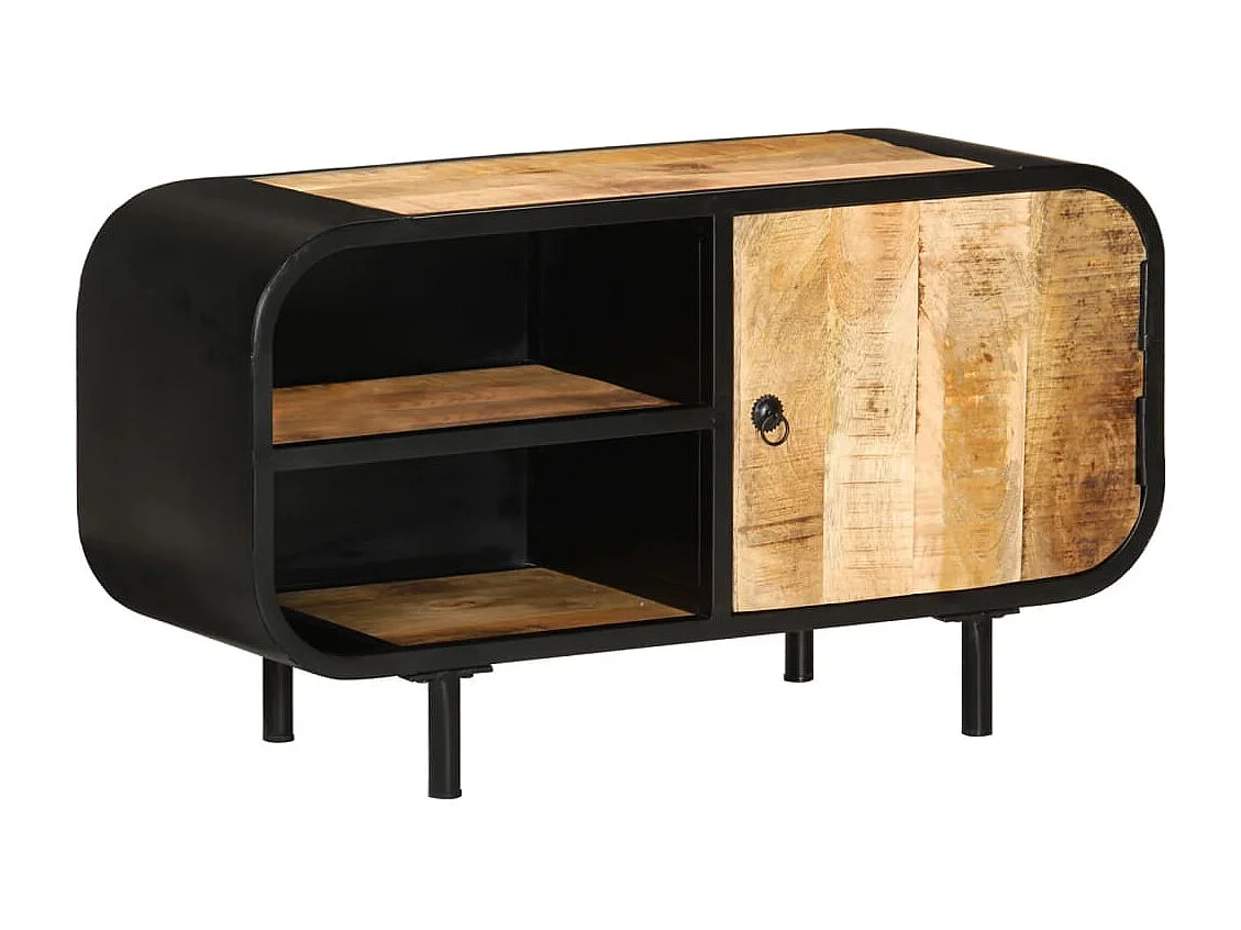 Mueble para TV de madera maciza de mango rugosa 90x30x48 cm