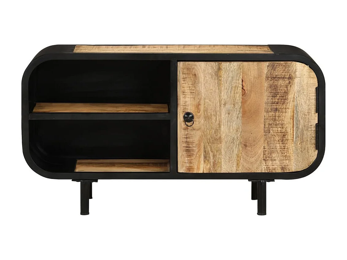 Mueble para TV de madera maciza de mango rugosa 90x30x48 cm