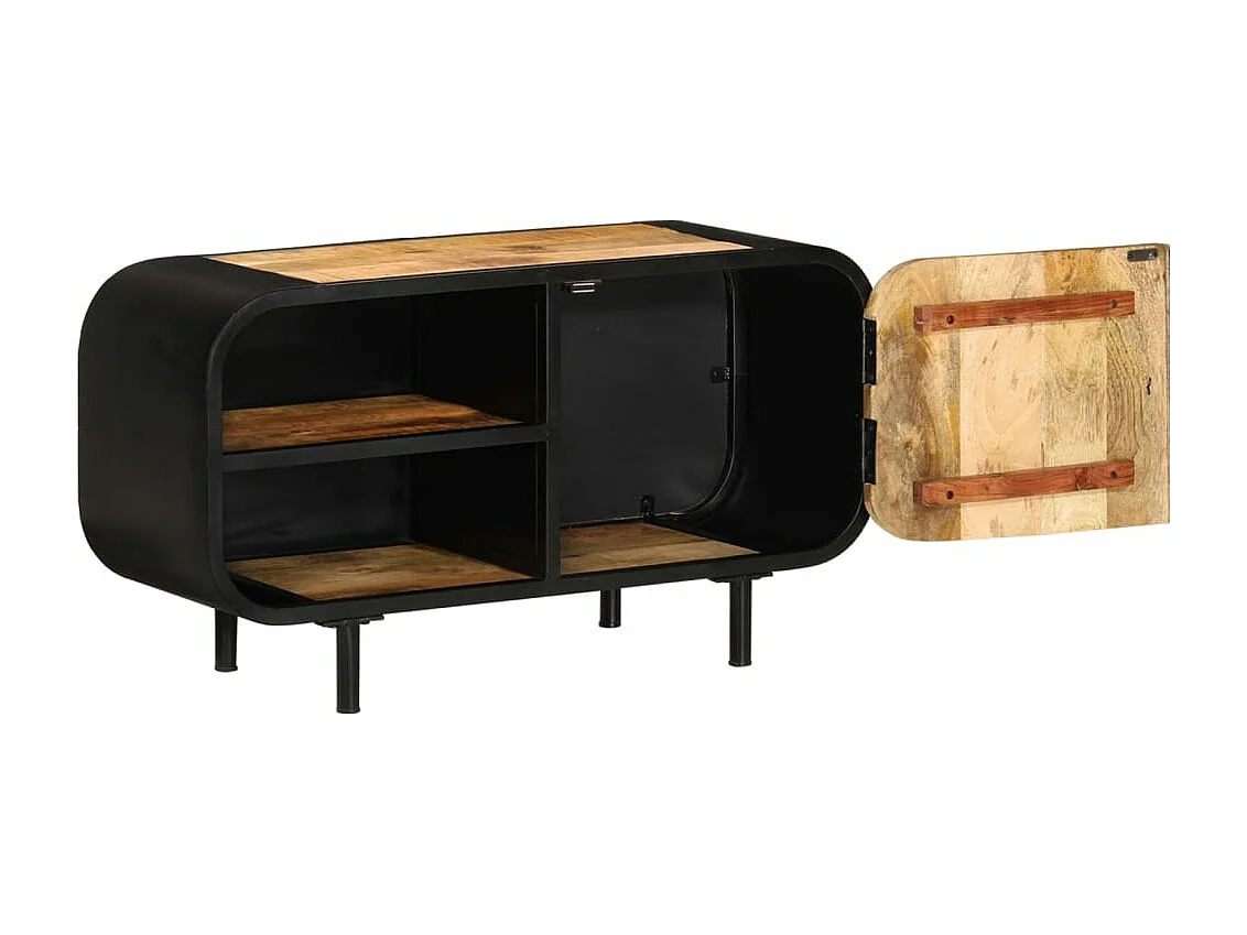 Mueble para TV de madera maciza de mango rugosa 90x30x48 cm