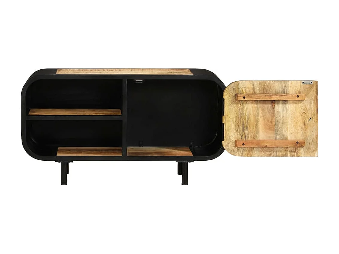 Mueble para TV de madera maciza de mango rugosa 90x30x48 cm