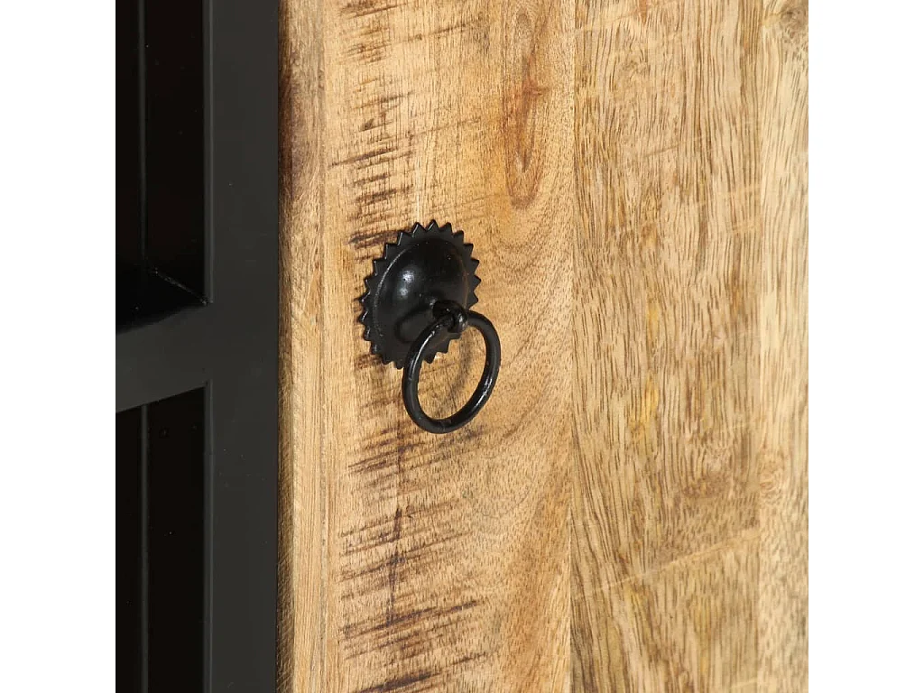 Mueble para TV de madera maciza de mango rugosa 90x30x48 cm