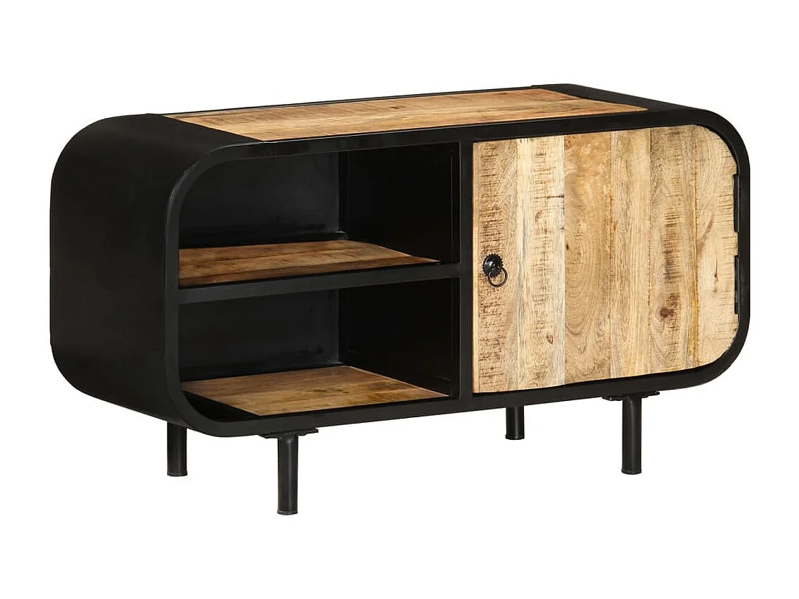 Mueble para TV de madera maciza de mango rugosa 90x30x48 cm