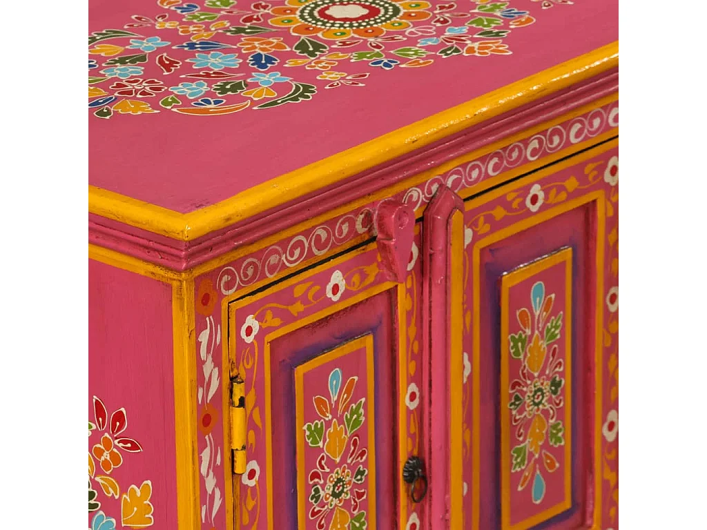 TV-Schrank Mangoholz Massiv Rosa Handbemalt