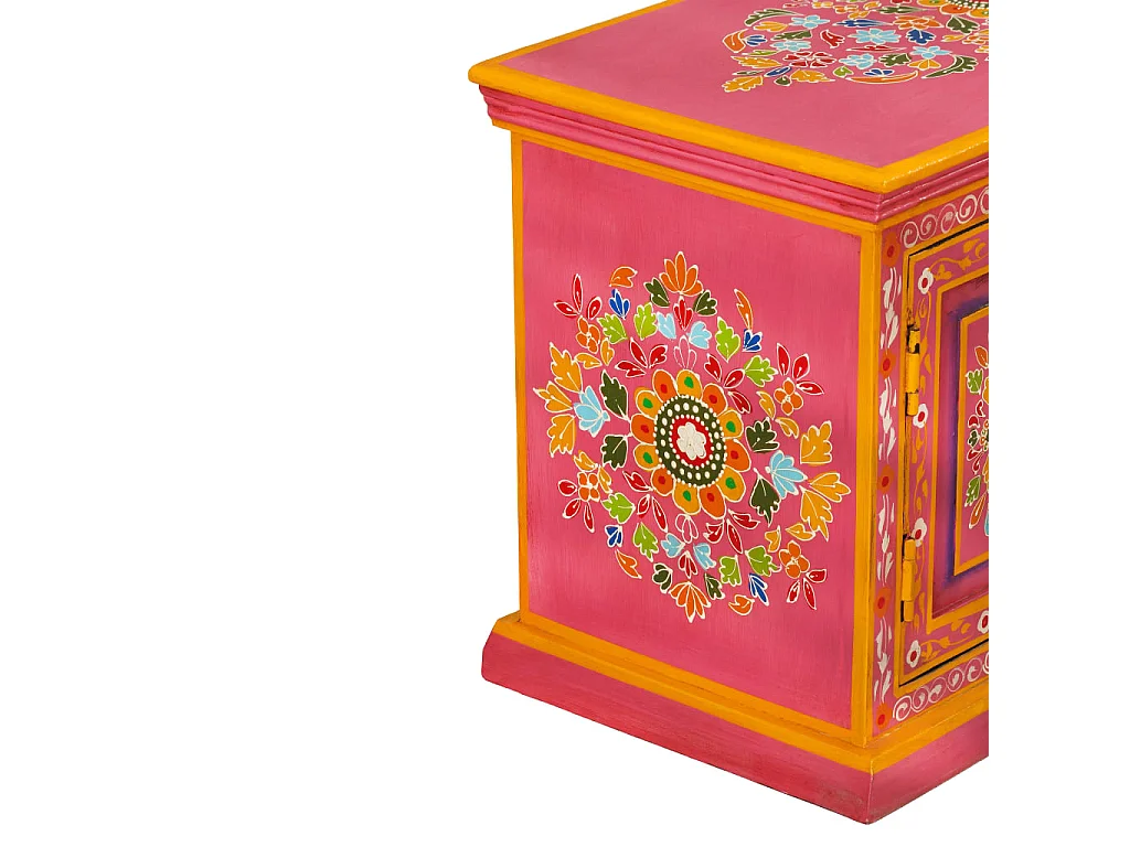 TV-Schrank Mangoholz Massiv Rosa Handbemalt