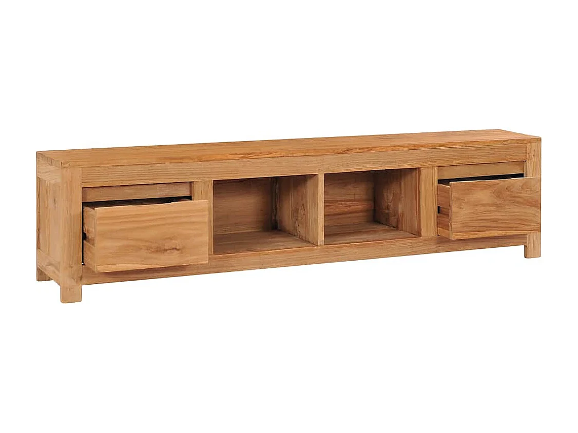 Mueble de TV de madera de teca maciza 115x30x35 cm